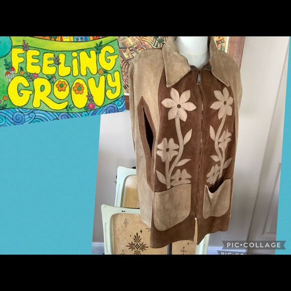 Vintage Suede Cape Woodstock Vibes 🌺 on Trend 🔥 - Picture 2 of 7